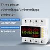 Three Phase Six-Display Over/Under Voltage Protector 63A - Color LCD, Raised Buttons, Comprehensive Protection