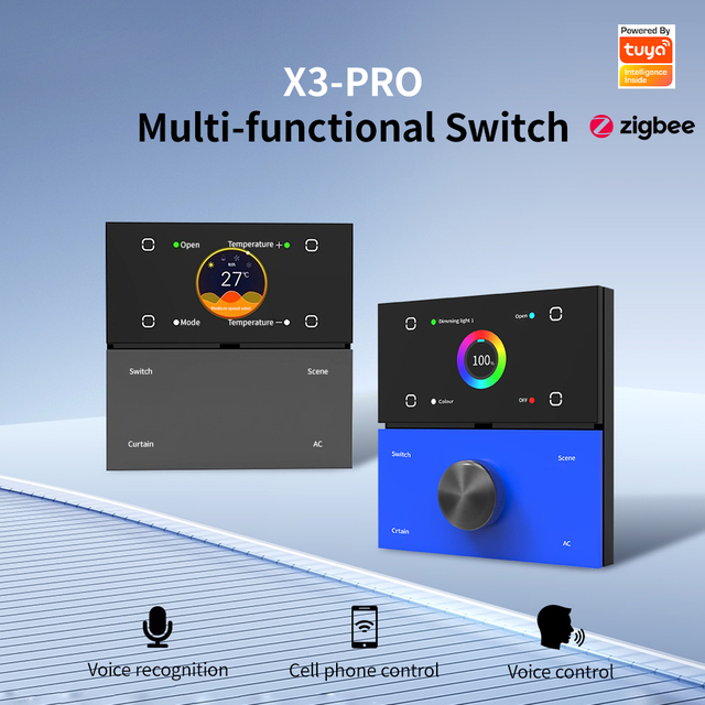 The Multi-functional Intelligent Wall Switch Is Equipped with Temperature Display, Fan Switch, Air Conditioner Switch And Light Switch