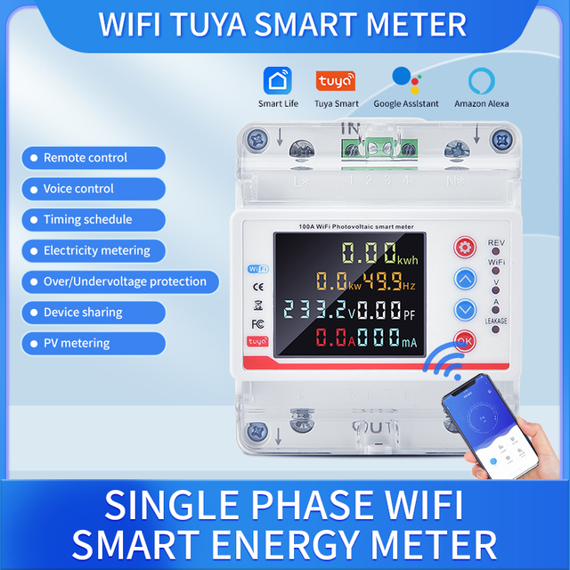 SINGLE PHASE WIFI SMART ENERGY METER RMDZW-3PNB100AWIFI