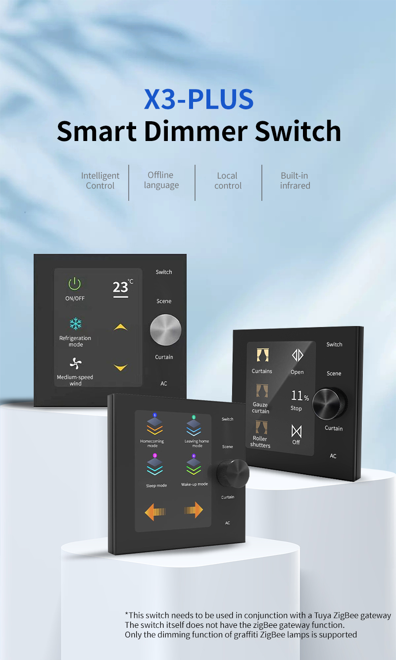 Multi-Functional Smart Wall Switch with HD LCD Touch Screen for centralized spatial control