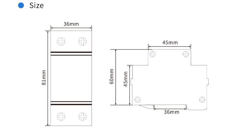 Single Phase Dual Display Overvoltage And Undervoltage Protector Size