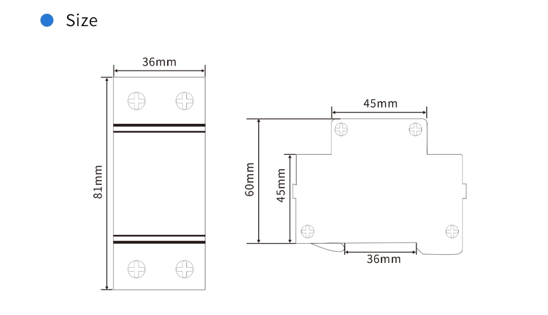 Single Phase Three Display Overvoltage And Undervoltage Protector Size